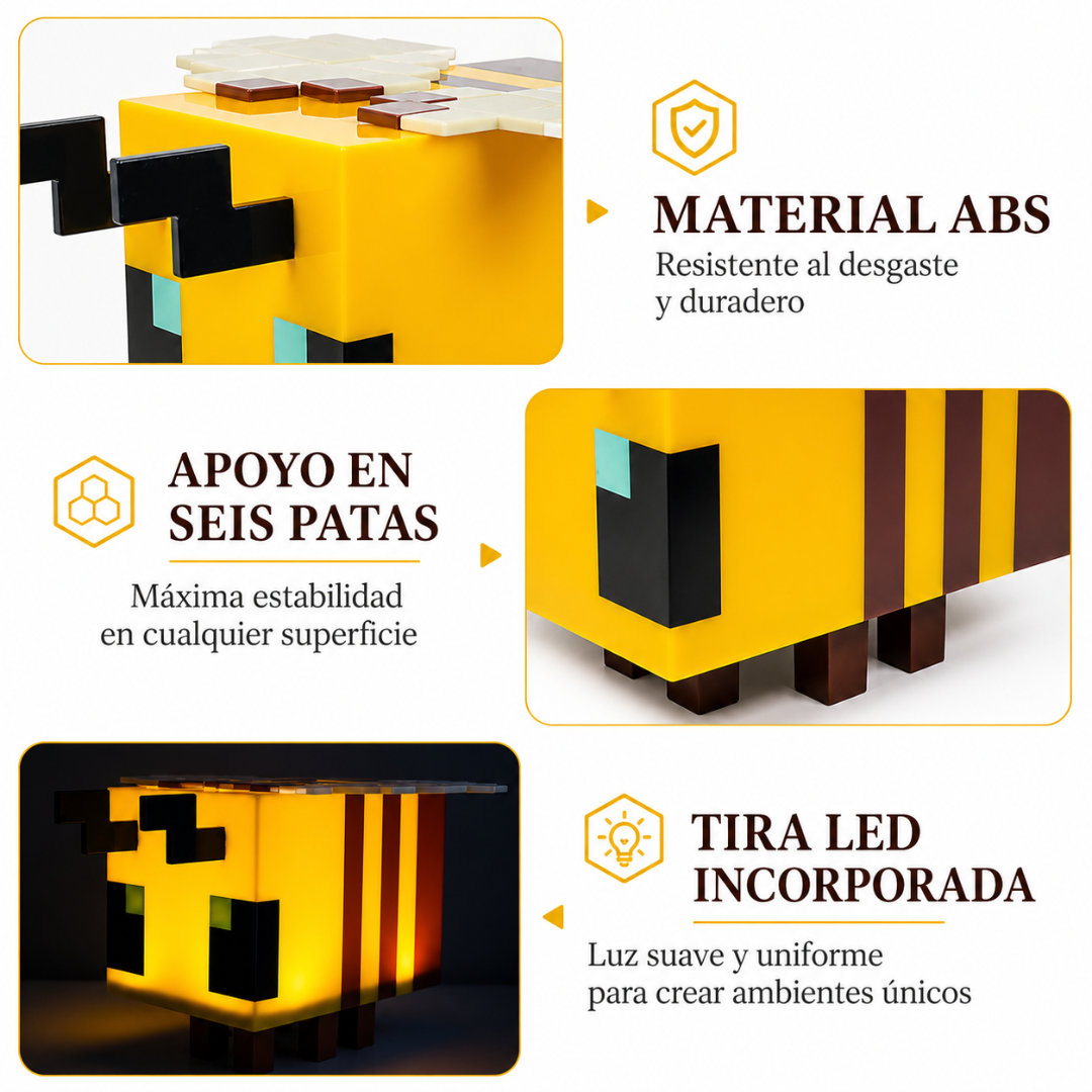 Lámpara LED Abejita Minecraft